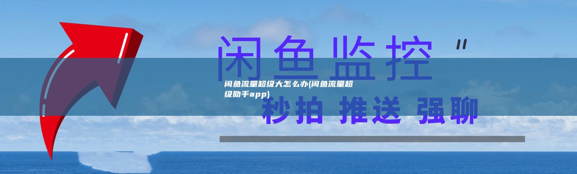 闲鱼流量超级大怎么办 (闲鱼流量超级助手app)