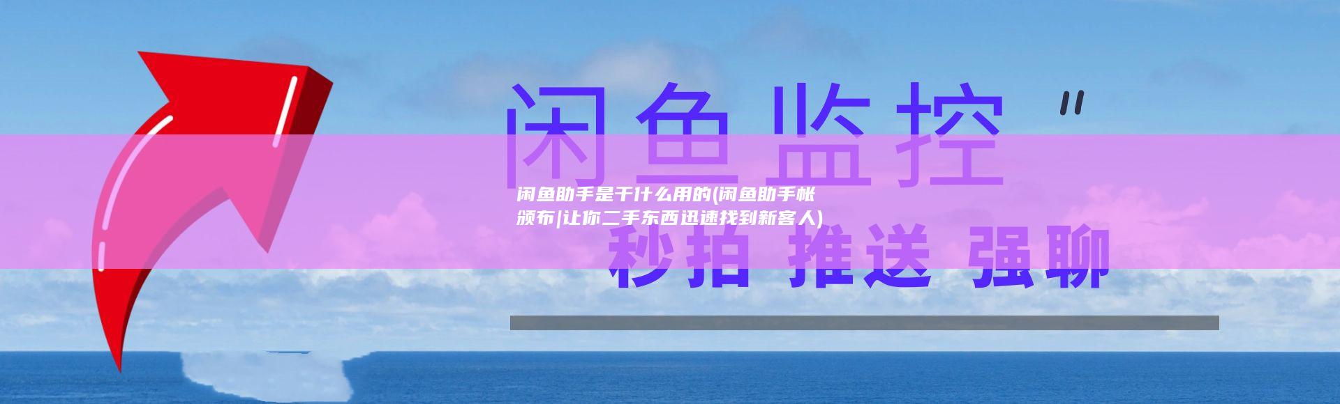 闲鱼助手是干什么用的 (闲鱼助手帐颁布|让你二手东西迅速找到新客人)